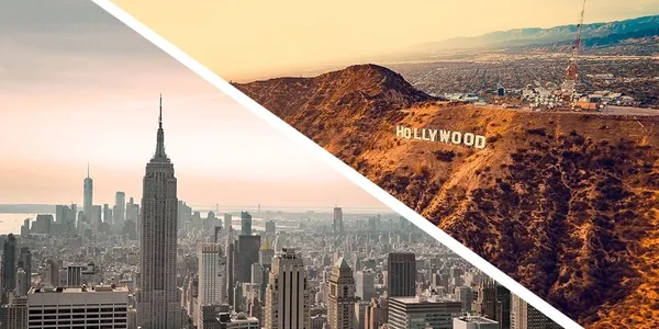 New York and Los Angeles